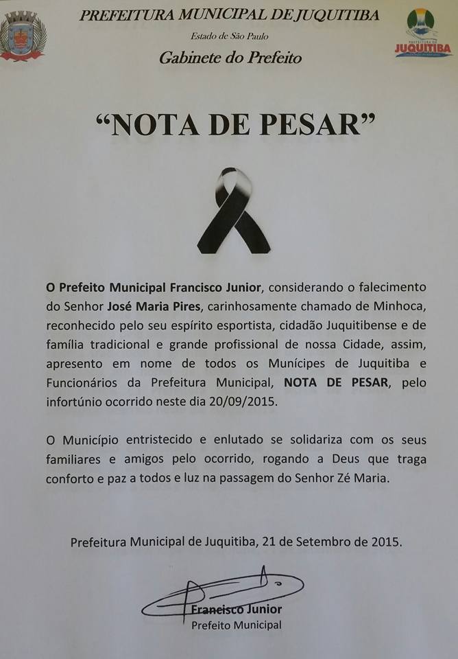 nota de pesar JOSE MARIA